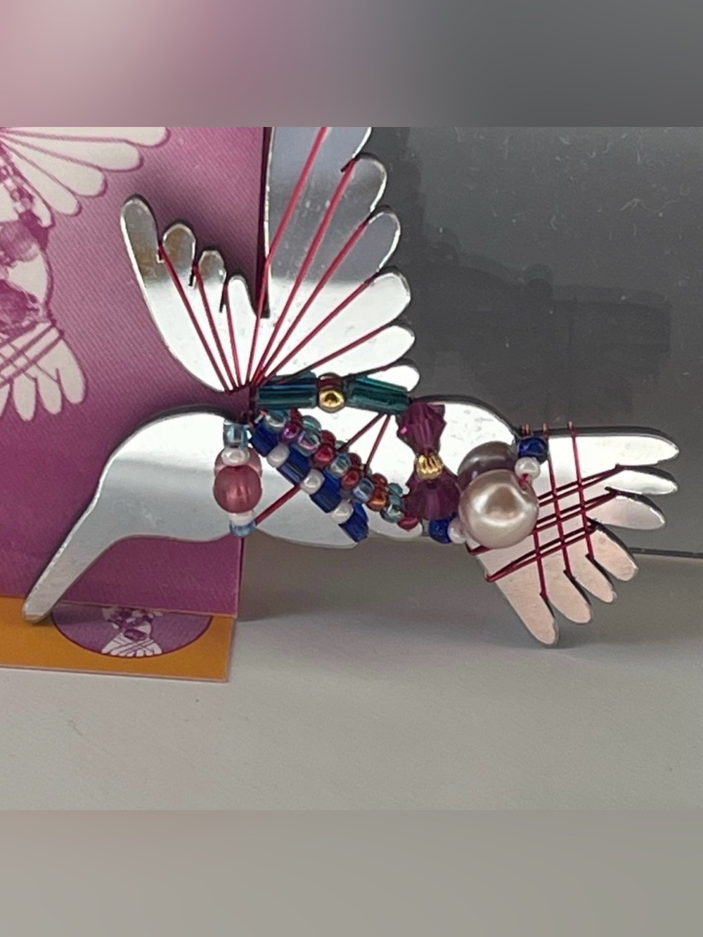 Signed Liztech 2010 Hummingbird Statement Brooch